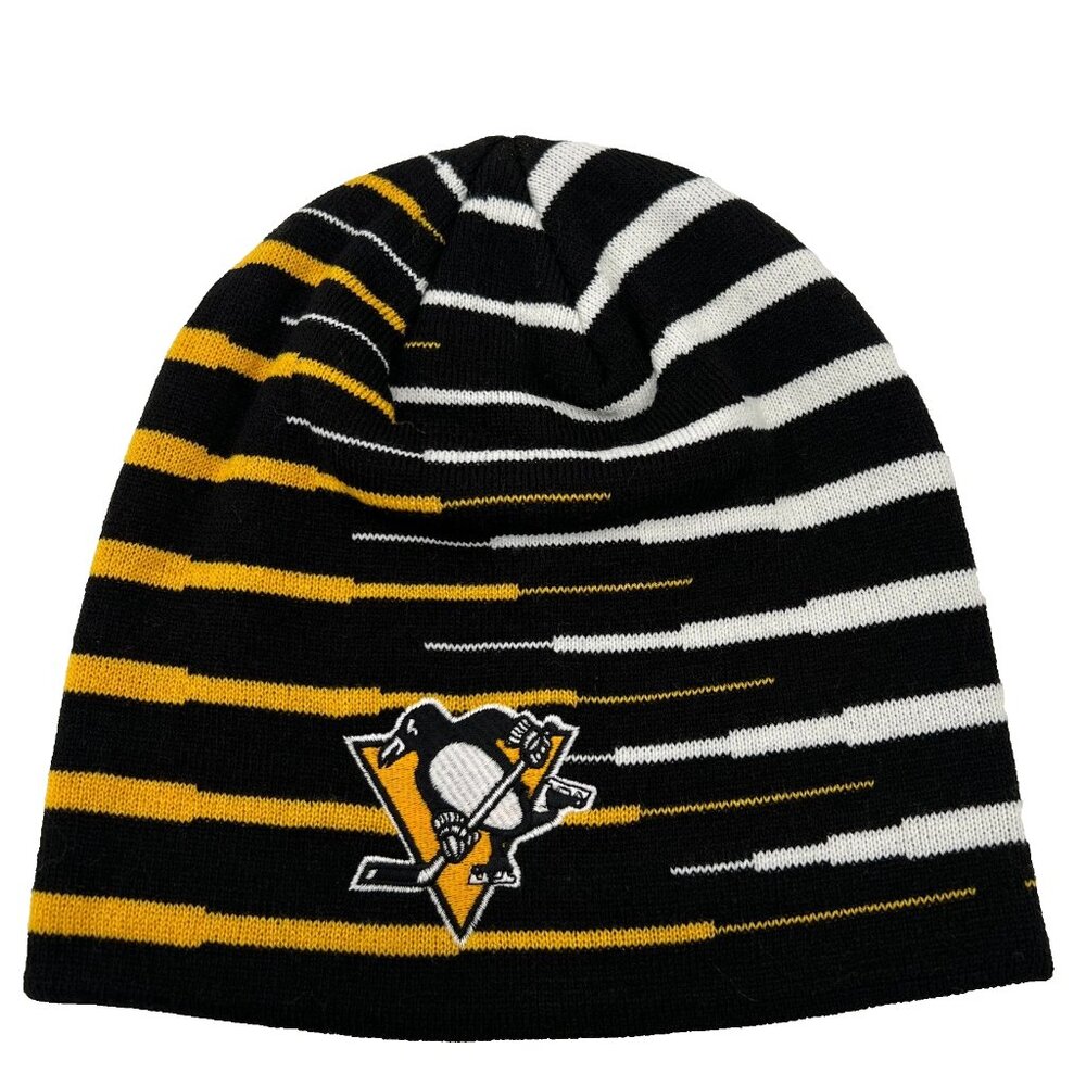 Adidas Unisex OSFA Black Yellow Pittsburgh Penguins NHL Hockey Beanie‎ Hat NWT